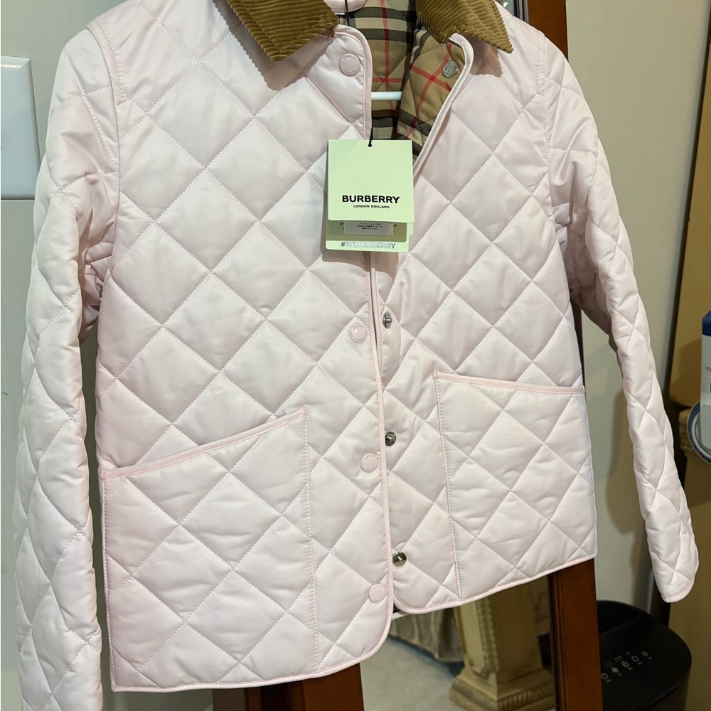 Burberry Kids Light Pink Quilted Puffer Jacket